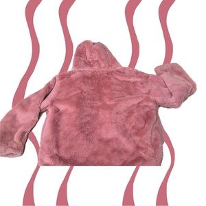 pink faux fur forever 21 coat
